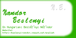 nandor beslenyi business card